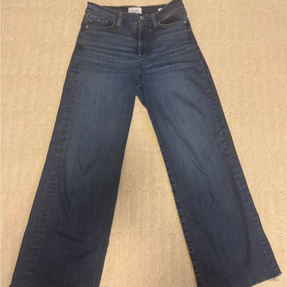 Frame Denim - Le Slim Palazzo - Dark Blue Flare Jeans